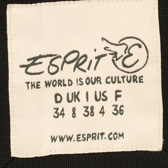 Women Esprit size 4 wool blend double breasted jacket, black/white tweed pattern - Picture 8 of 13